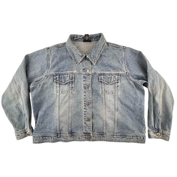 Lane Bryant Jackets & Blazers - MEGAN | Vintage Plus Size 26/28 Venezia Light Wash Denim Long Sleeve Jacket